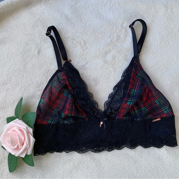 La Vie En Rose tartan lace bralette - Picture 5 of 11